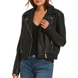 Free People modern vegan moto jacket black